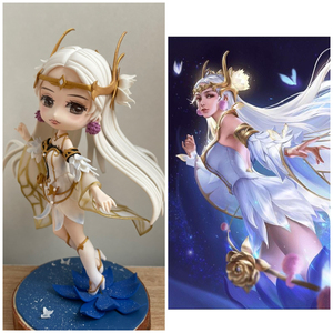 超轻粘土手办定制q版 wzry 王者荣耀 金色仲夏夜貂蝉 摆