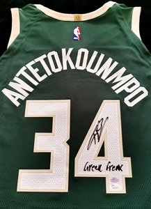 字母哥签名球衣字母哥亲签球衣字母哥亲笔签名球衣au  现货秒