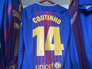 巴塞罗那巴萨 1718赛季长袖库蒂尼奥球衣 14号 欧码m码