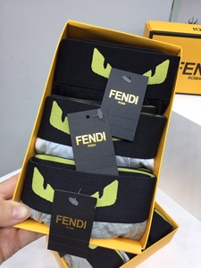 专柜同款fendi芬迪男士夏季纯棉柔软透气小怪兽平角内裤 三