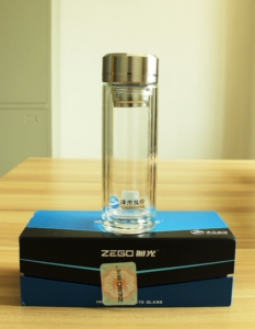 旭光高档玻璃杯双层加厚隔热透明男士商务水杯便携防摔泡茶杯0人付款