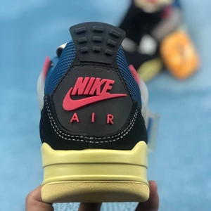 淳源 aj4 x union联名 黑蓝 头层麂皮 乳胶鞋垫