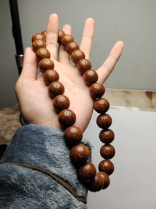 桃核光珠正圆红魔手持20,特别完美的一条手持,全品无任何瑕疵