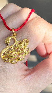 潮宏基黄金吊坠天鹅足金 非周大福周生生六福老凤祥老庙 20年