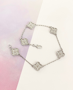 vca梵克雅宝 alhambra 白金满钻 六花手链 专柜原