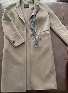 CHEZCOCO（雪蔻）品牌双面羊绒大衣，万达专柜购买，灰绿