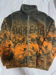 supreme 狼图腾摇粒绒夹克外套 橘色