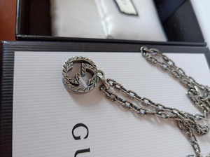 正品gucci复古双g项链,古驰项链男款,我带着太长,不喜欢