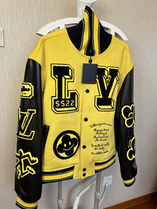 lv新款黄色棒球夹克 棒球服 宋仲基同款 全码数