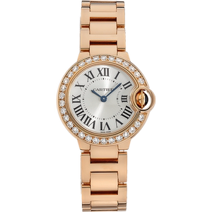 8新]卡地亚蓝气球系列18k玫瑰金镶钻石英手表女we9002z3腕表