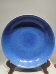 清康熙洒蓝釉大盘