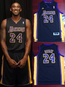 洛杉矶湖人 科比 好莱坞之夜 黑金24 刺绣 青年版