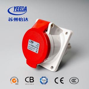 上海发货怡达电气工业插头插座连接器 32A4芯Y424工业暗装斜插座