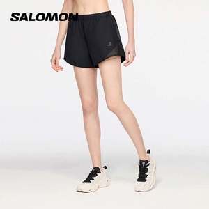 salomon萨洛蒙女款速干轻盈跑步短裤户外排汗双层可调节运