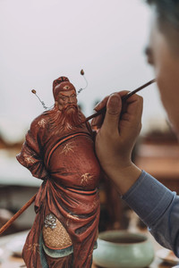 天津泥人张,泥人张世家第六代传人,张宇先生作品.如意钟馗.限