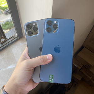 苹果iphone12promax蓝色256g美版有锁黑解无锁