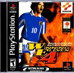 ps1和psone游戏机实况足球4日文版游戏光盘碟