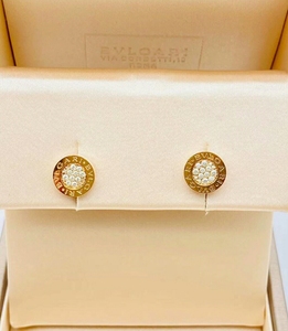 宝格丽圆饼耳钉18k玫瑰金限量版