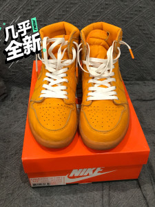 耐克男鞋 耐克男鞋 aj1佳得乐 橙色 尺码44.