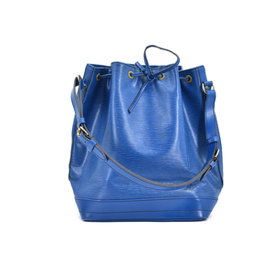 0新]路易威登lv epi水波纹蓝色大号水桶包手提包中古 公价1w