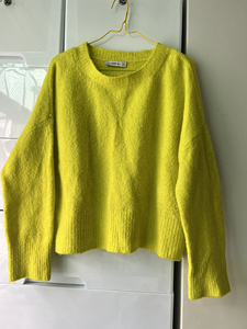 zara荧光黄针织长袖毛衣罩衫打底衫秋冬26码s