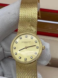 爱彼18k黄金钻石机械上弦女士腕表,品相干净,走时准确,表经