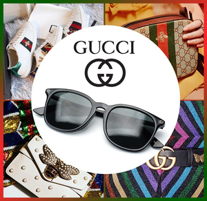 gucci古驰墨镜女方形正品酷奇眼镜男潮方框小蜜蜂太阳镜gg