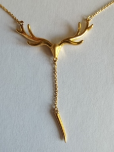 周大福ing系列个性创意鹿角足金黄金足金999%项链