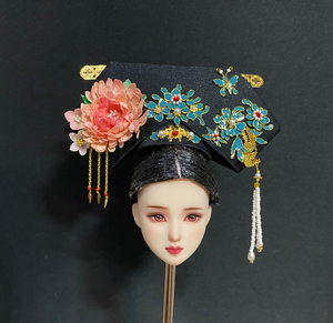 000人付款淘宝熹贵妃甄嬛传同款ob27娃娃古装清朝头饰钿子帽子旗头