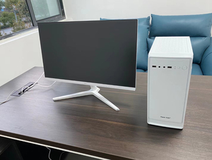 纯白色台式电脑 ,hkc27寸无边框白色显示器850,组装电