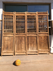 旧门窗旧窗 老木门老格子门农村老隔扇 实木背景老式窗 复古装