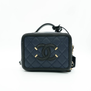 98新chanel香奈儿化妆包洗漱包海军蓝单肩斜挎手提女包公价30500