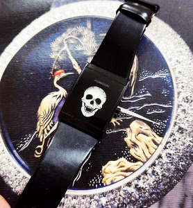 日本进口rubicon品牌骷颅头盘面2035石英机芯二手腕表