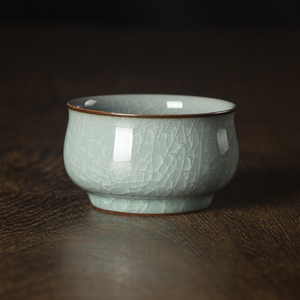 丁绍杰纯手工杯龙泉青瓷茶具品茗杯普洱茶杯子单杯主人杯冰裂纹