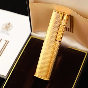 (3折即刻拍)98新登喜路dunhill斜火镀金树皮烟斗纯铜礼服打火机