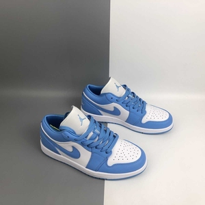 正品aj1 耐克乔丹1 大学蓝 白蓝 低帮篮球鞋 男鞋女鞋