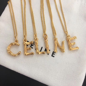 celine思琳竹节字母项链
