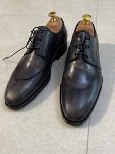 kiton复古珍珠灰手工擦色皮鞋 uk7 适合皮鞋41码 运