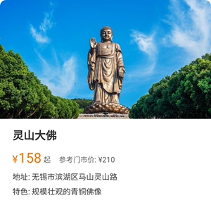 无锡灵山大佛景区双人门票