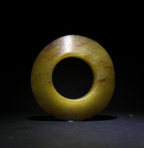 高古和田玉黄玉 素璧玻璃光玉璧玉环 玉壁玉佩和田玉 高古老玉