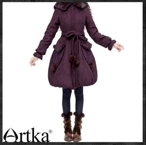 Artka阿卡小女巫冬装新款复古麂皮绒兔毛中长款棉衣棉服外套