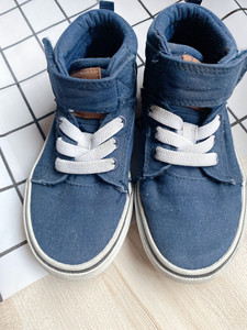 正品专柜hm儿童童鞋帆布鞋高帮球鞋运动鞋,hm专柜购入的男童