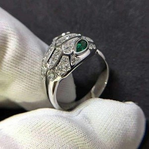 工厂直销显气质bvlgari/宝格丽蛇戒18k白金蛇头戒指