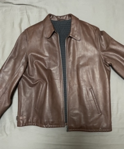 登喜路dunhill 棕色皮衣