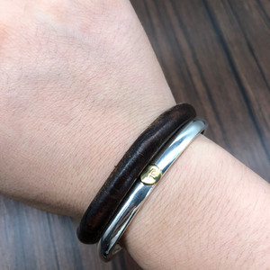 goros高桥吾郎风格925纯银四目开口手镯