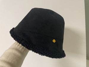 OCE双面戴黑色毛绒渔夫帽子百搭水桶帽，成色如图，不退不换，