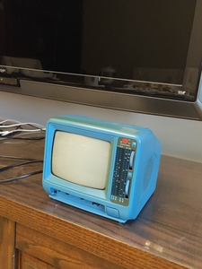 东升牌迷你型黑白电视机,功能完好,品相无瑕疵