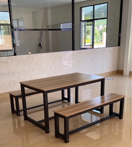 全新二手价餐桌椅组合小吃店饭店家用桌子长方形快餐烧烤店饭桌经