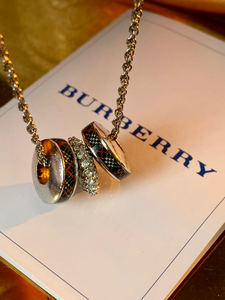 burberry中古水钻银项链 男女通用款中古vintage