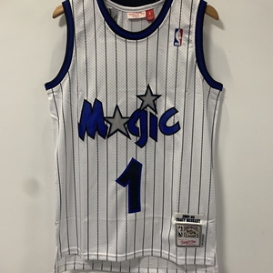 nba魔术队1号麦蒂球衣刺绣复古刺绣 白黑红蓝四颜色 尺码s